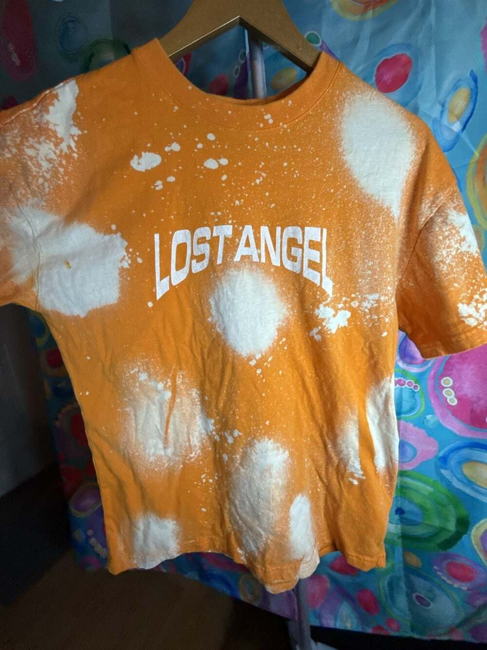 One of a kind bleached Lost Angel Graphic T-Shirt small